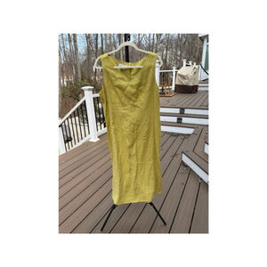 Women's Jones New York Sport Lime Green Linen Midi Dress Size 16 (NWOT)